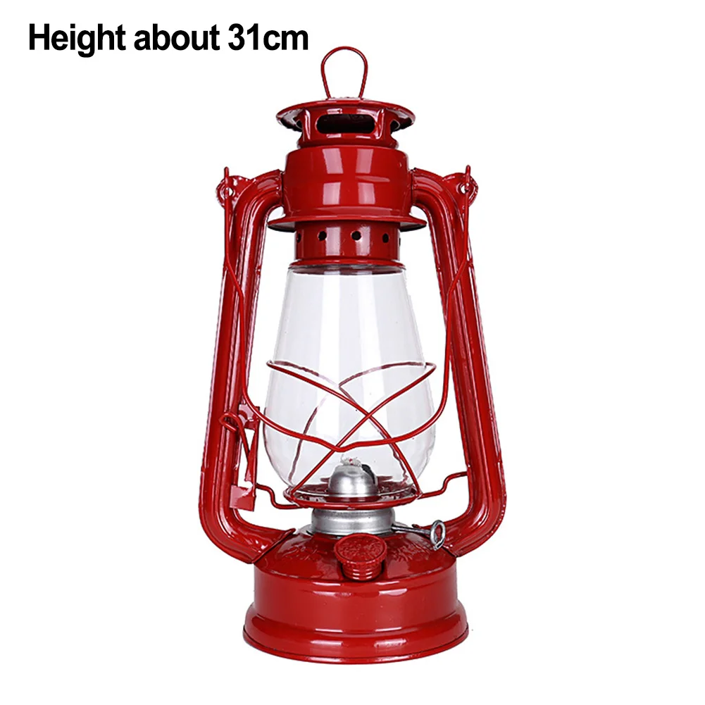 Vintage Kerosene Oil Lamp Lantern 31cm Retro Kerosene Light Camping Tent Decorative Atmosphere Lighting Outdoor Campinglight *1