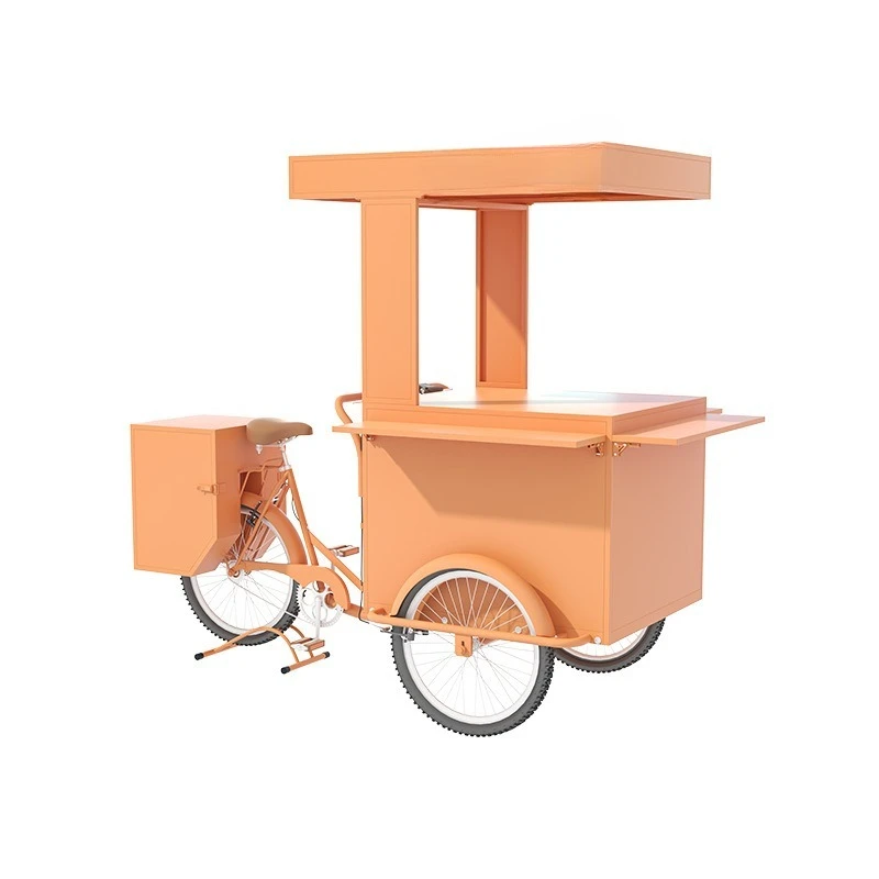 Outdoor wrought iron float, move food street scenic night market stall push food cart