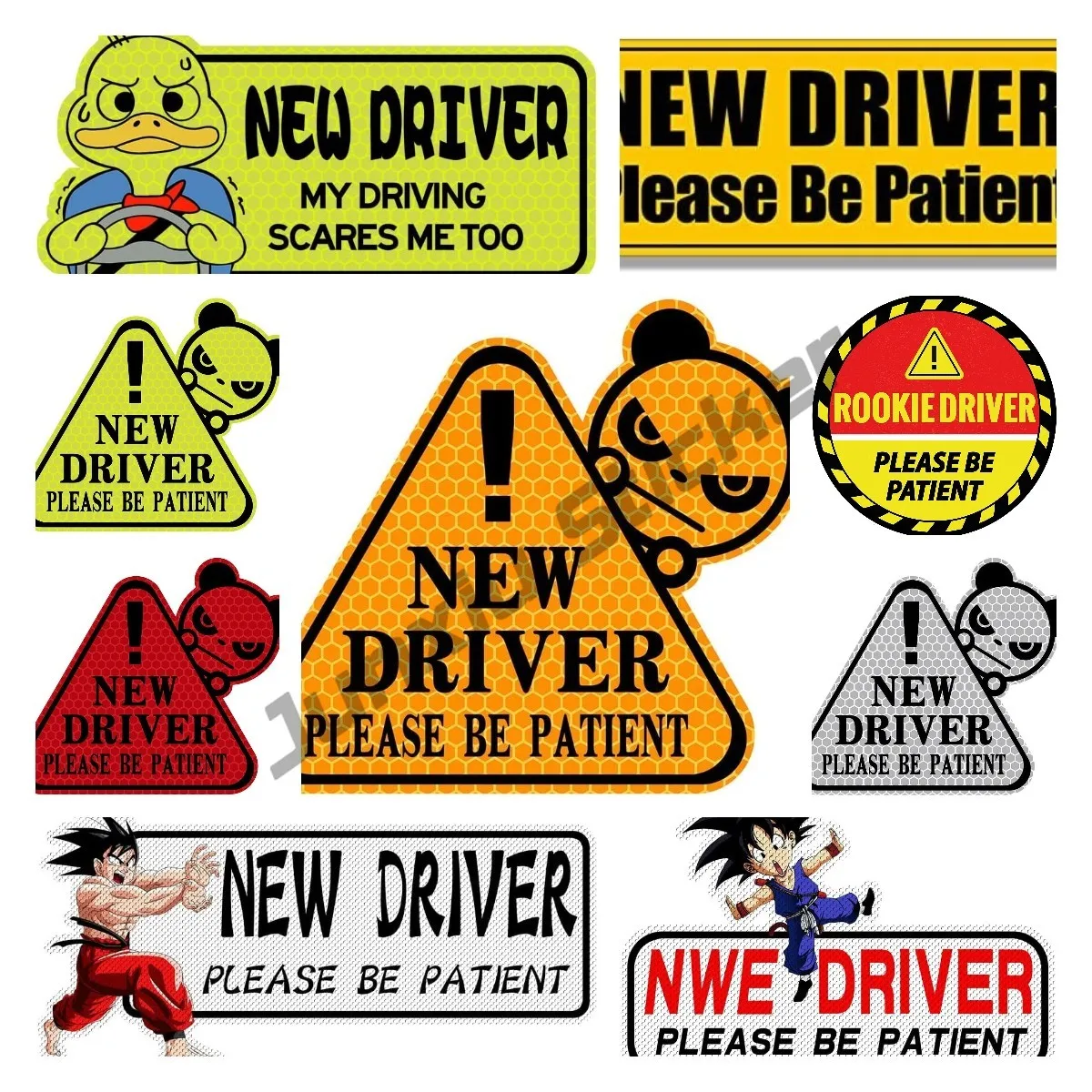 

New Driver Sticker for Car, Funny Vehicle Sign Student Driver Reflective Car Window Decal Truck SUV Motorcycle Decoration