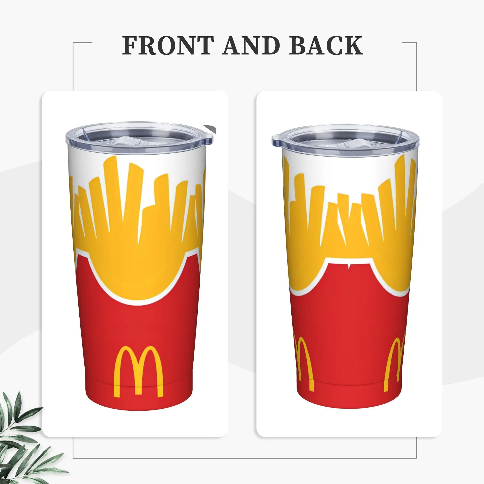 

Стакан из нержавеющей стали с логотипом M-Mcdonalds, автомобильные кружки с соломинкой, чипсы, кемпинг, холодный, горячий, сохранение тепла, кружка для кофе большой емкости