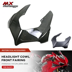 V4 Carbon Fiber Front Fairing Hood Cover Nose Headlight Cowl For DUCATI Panigale V4S V4R 2018-2022 Motorcycle Modified Parts