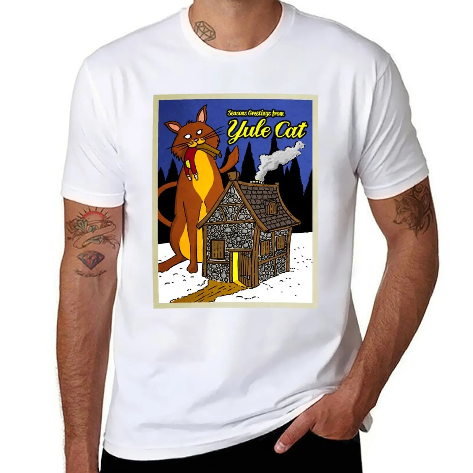 

Yule Cat T-Shirt t shirt men 100% cotton luxury brand t shirts for man pack white T-Shirt