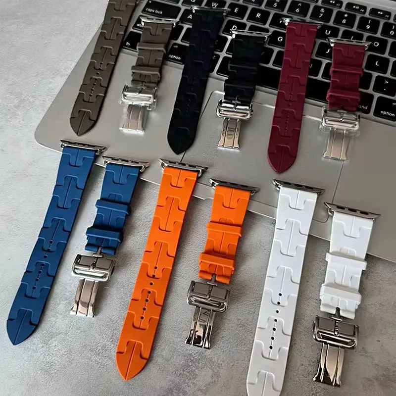 Band For Apple Watch Ultra 3 2 1 49mm SE 10 11 9 8 7 46mm 42mm Kilim Single Tour Silicone Strap iwatch 6 5 4 44mm 45mm Watchband