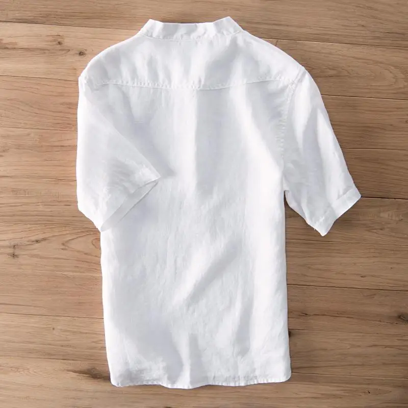 

Men's Casual Sle ort Sve Linen irt Twist Flower Pattern Thin Fabric Pure Color Travel Suitable Youth Fit irt