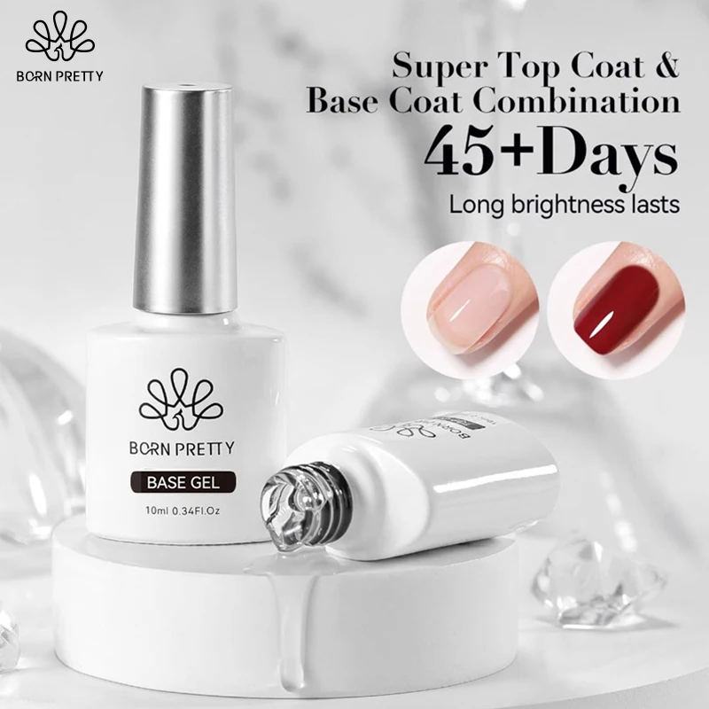 

BORN PRETTY 10ml Super Top Coat Stain Resistant Gel Top Coat No Wipe Clear for Gel Nail Polish High Gloss Varnish for UV Gel