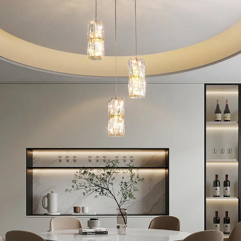 LED مطعم الثريات البلورية/ النجف الكريستالي الإبداعية غرفة نوم السرير مصباح معلق صغير غرفة المعيشة مقهى متجر أضواء Droplight تركيبات #2