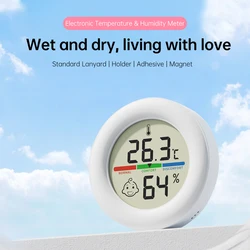 -20~60℃ Thermometer Thermo-Hygrometer Highly Accurate Temperature Humidity Comfort Level Detect LCD Display Indoor Black/White