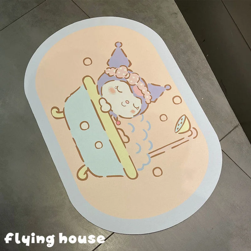 Sanrio Cute Cartoon Kuromi Cinnamoroll Melody Diatom Pad Absorbent Soft Pad Bathroom Quick Dry Pad Kitchen Door Mat