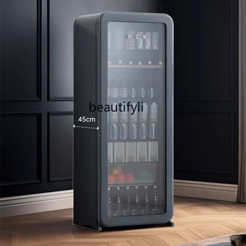 ltIce bar refrigerator cold gray bright color, ultra-thin, embedded in household living room, beverage refrigerator, high value