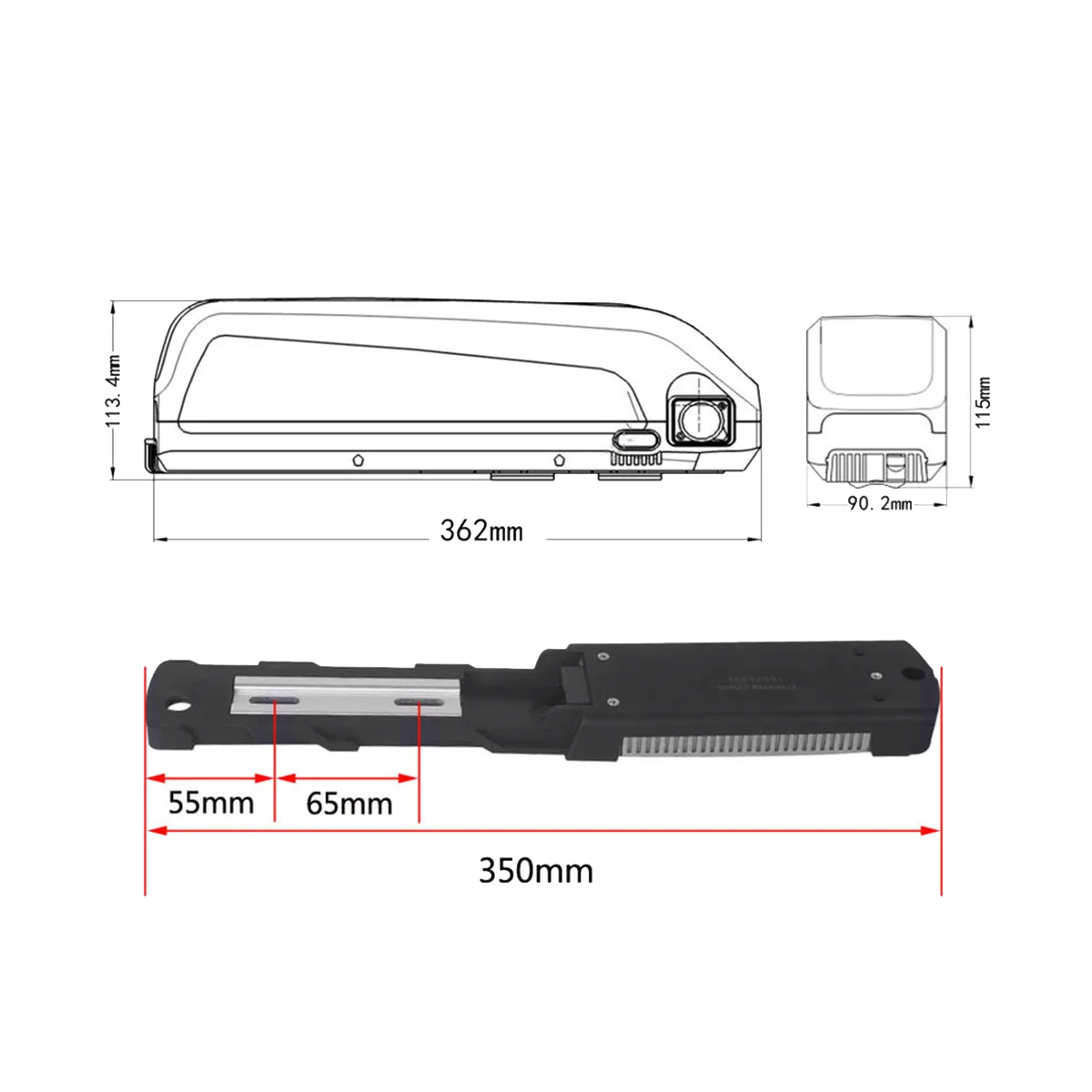 

EBike Battery Case for 65PCS 18650 Cells Empty Box 36V Electric Bicycle Battery Case for Hailong 1-2 -077