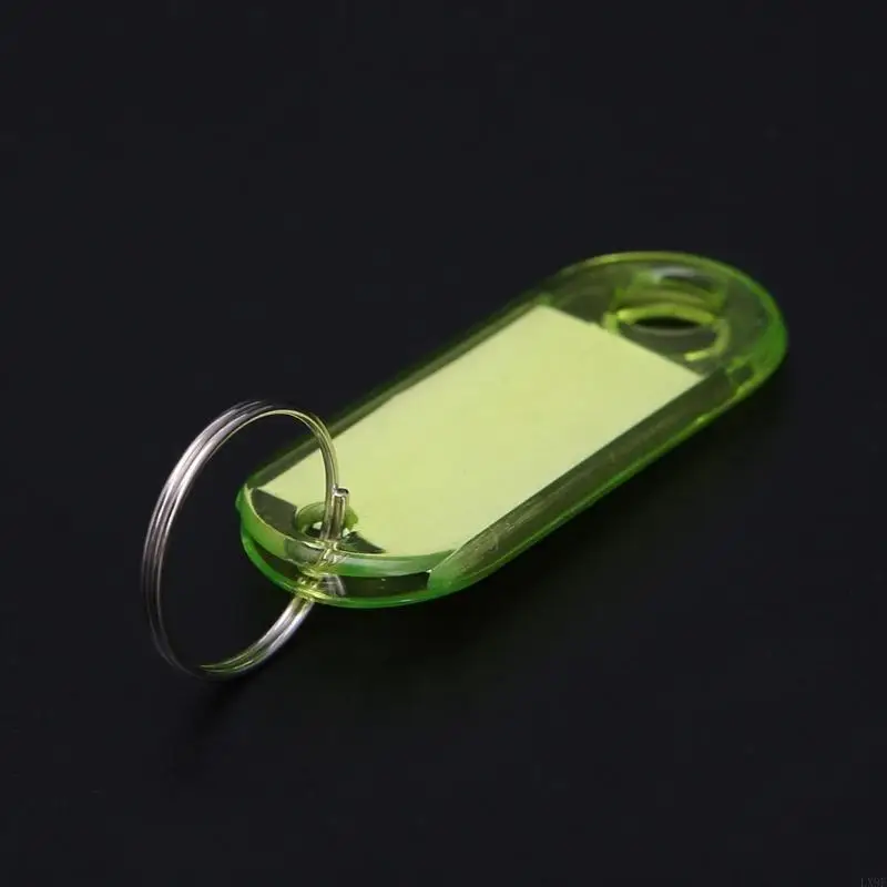 LX9F 10PCS New Transparent Plastic Luggage Label for Key Tags Keychains Keyring Ta