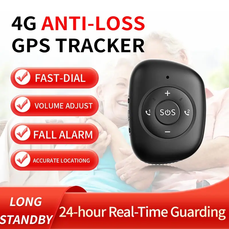 Newest 4G Pendant GPS Tracker Domestic Violence SOS Alarm Device Fall Down Detection For Elderly Kid Real-time Tracking Free APP