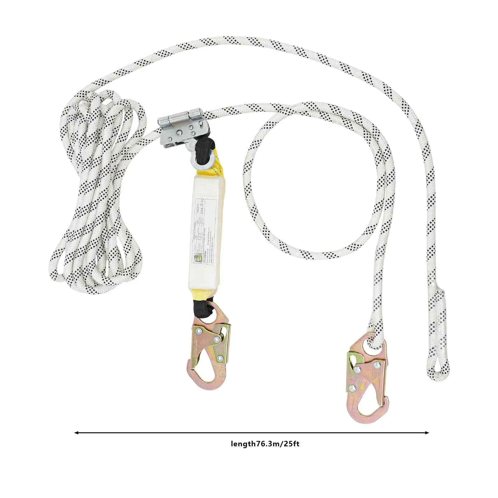 Vertical Lifeline Assembly, 25ft Rope Harness Safety Lanyard, Polyester Roofing Rope, Ce Compliant Fall Arrest Protection Equipm