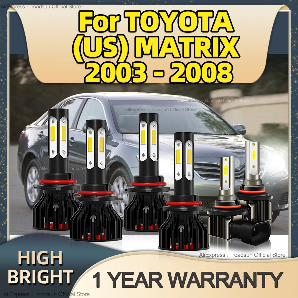 

2/6Pcs 25000LM Led Canbus Car Headlight HB3 HB4 Bulbs 6000K 12V Fog Lamp For TOYOTA (US) MATRIX 2003 2004 2005 2006 2007 2008