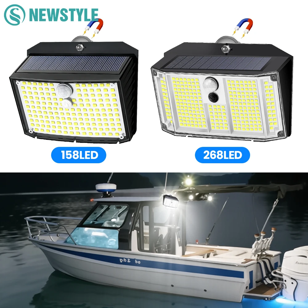 Magnetic Solar Lights Outdoor Motion Sensor 158/268 LED Waterproof IP65 Wall Mounted Security Light With 3 Modes For Camping