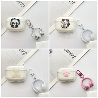 For QCY ArcBuds HT07/HT05 / MeloBuds ANC /HT03 Case for QCYT20/AilyPods silicone Transparent Earphone Cover with keychian