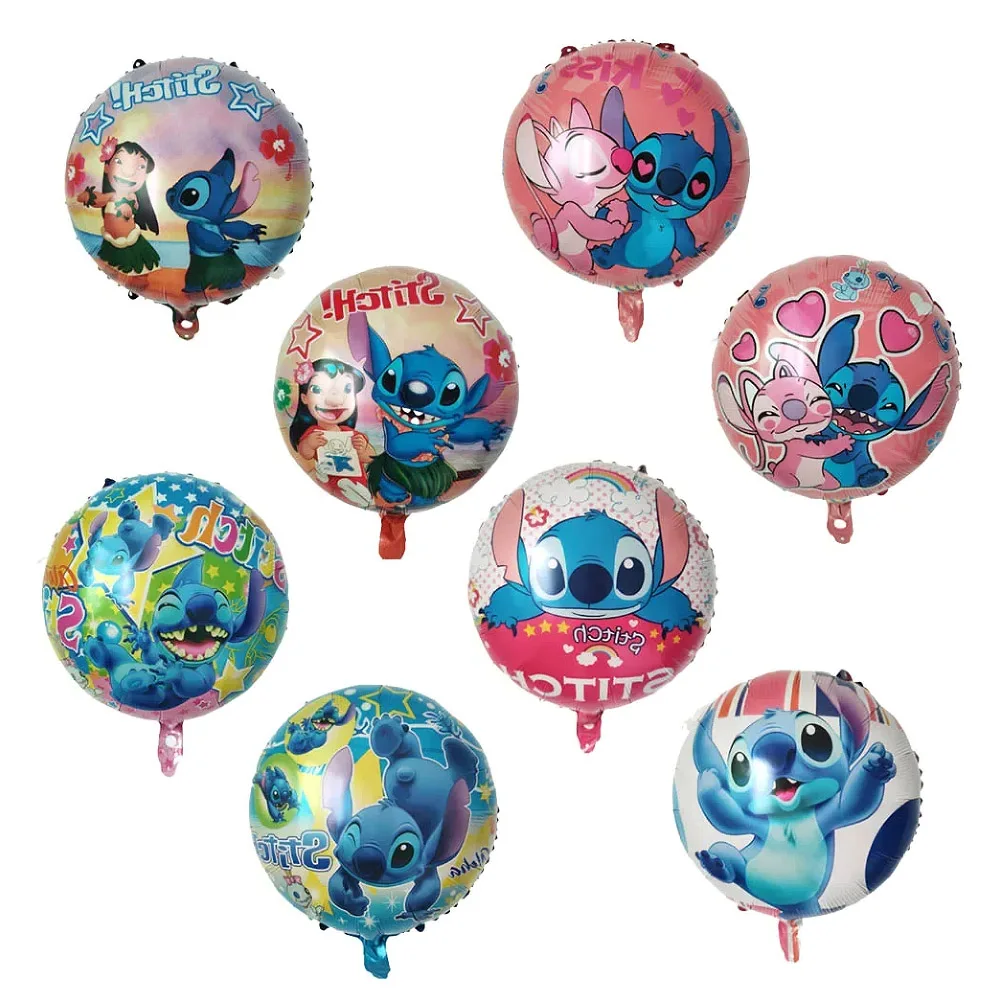 10pcs Disney Stitch Balloons Set Boy Girl Birthday Party Decorations Aluminum Film Globos Baby Shower DIY Party Supplies