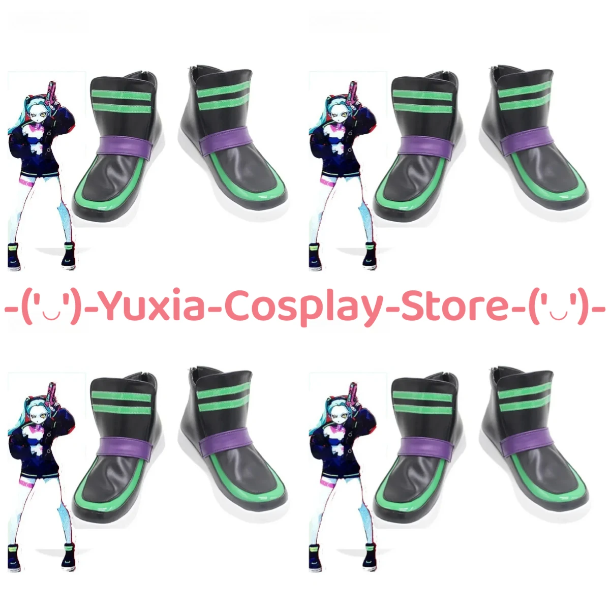 

Юксиакосплей! Киберпанк: Edgerunners Rebecca, обувь для косплея, реквизит для игрового персонажа, ботинки из искусственной кожи, карнавальный костюм на Хэллоуин