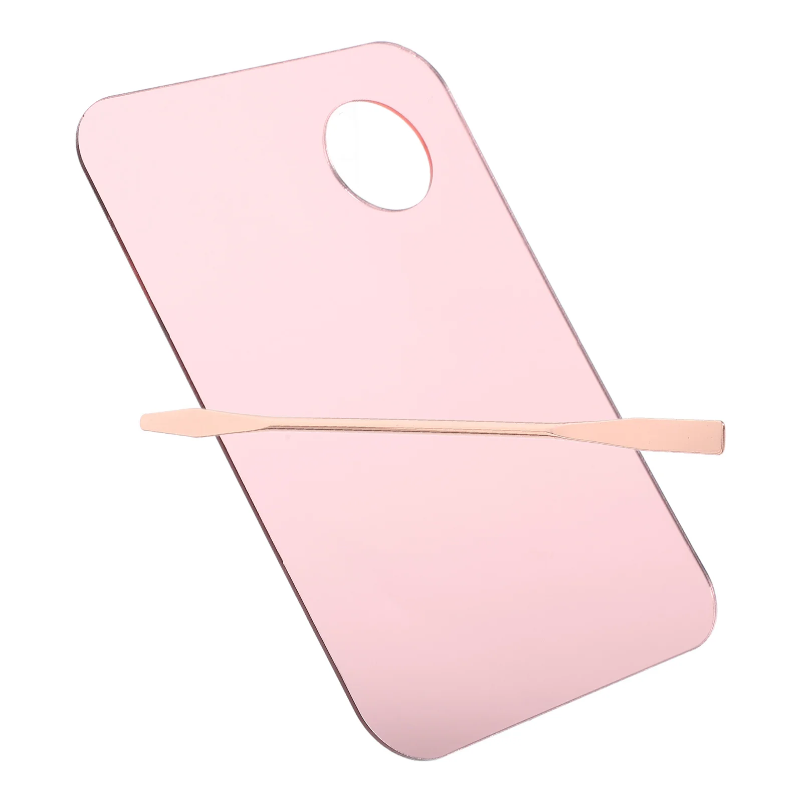 1 Juego de placa mezcladora de colores de maquillaje, paleta acrílica, bandeja mezcladora, espátula para base de uñas, herramienta de belleza práctica y duradera