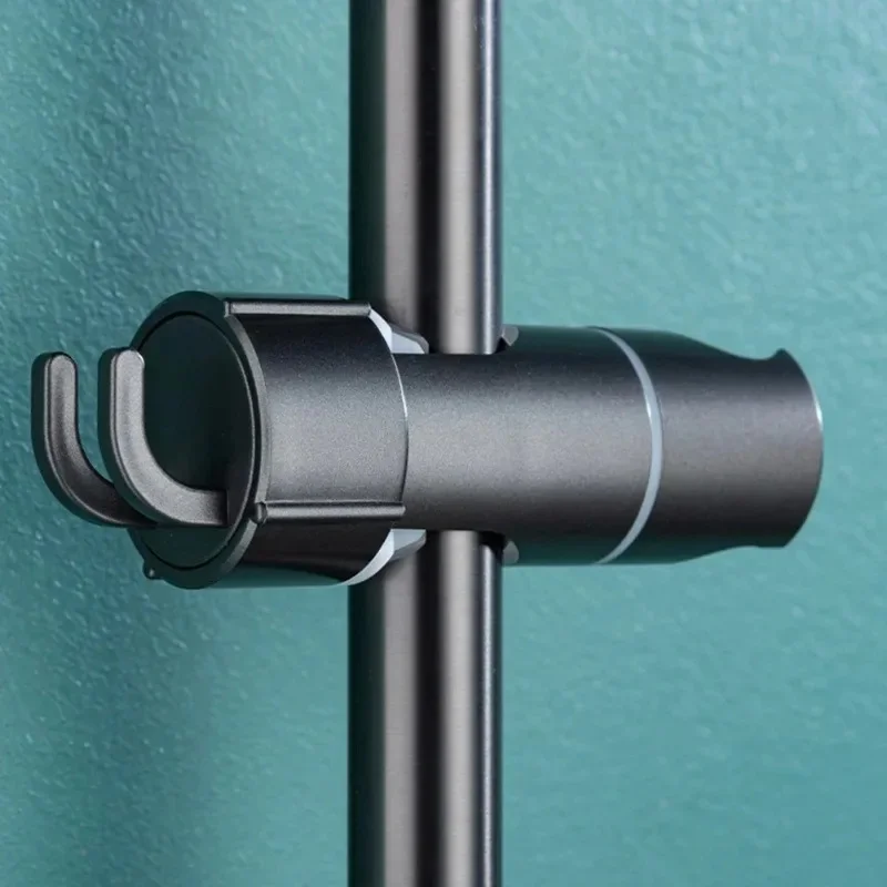 Bathroom Shower Head Holder Adjustable ABS Slide Bracket with Rotating Hook for Sliding Rail Bar Mounting Accessories