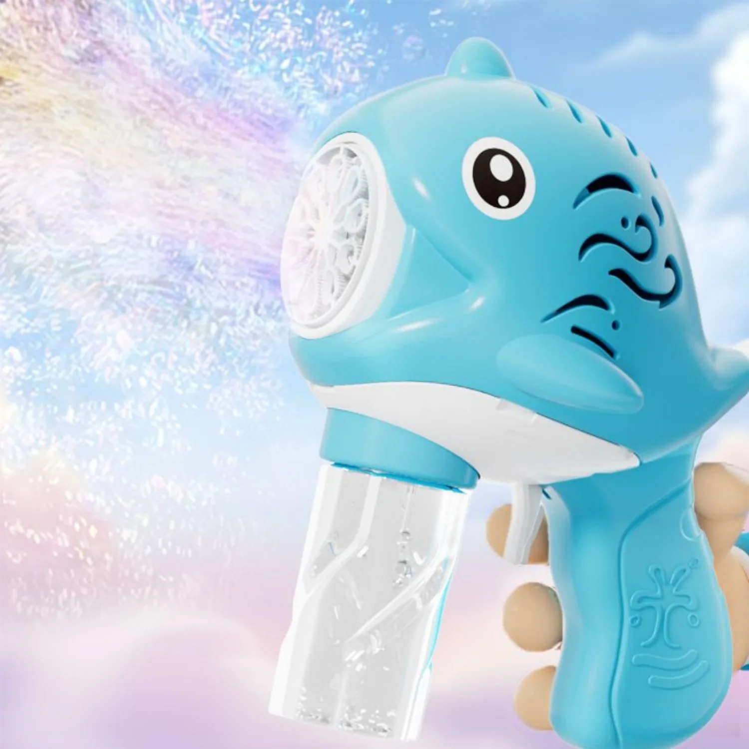 10-Hole Whale Bubble Gun Toy | Automatic Bubble Maker | Summer Outdoor/Indoor Play | Kids Birthday & Easter Gift with Non-Toxic