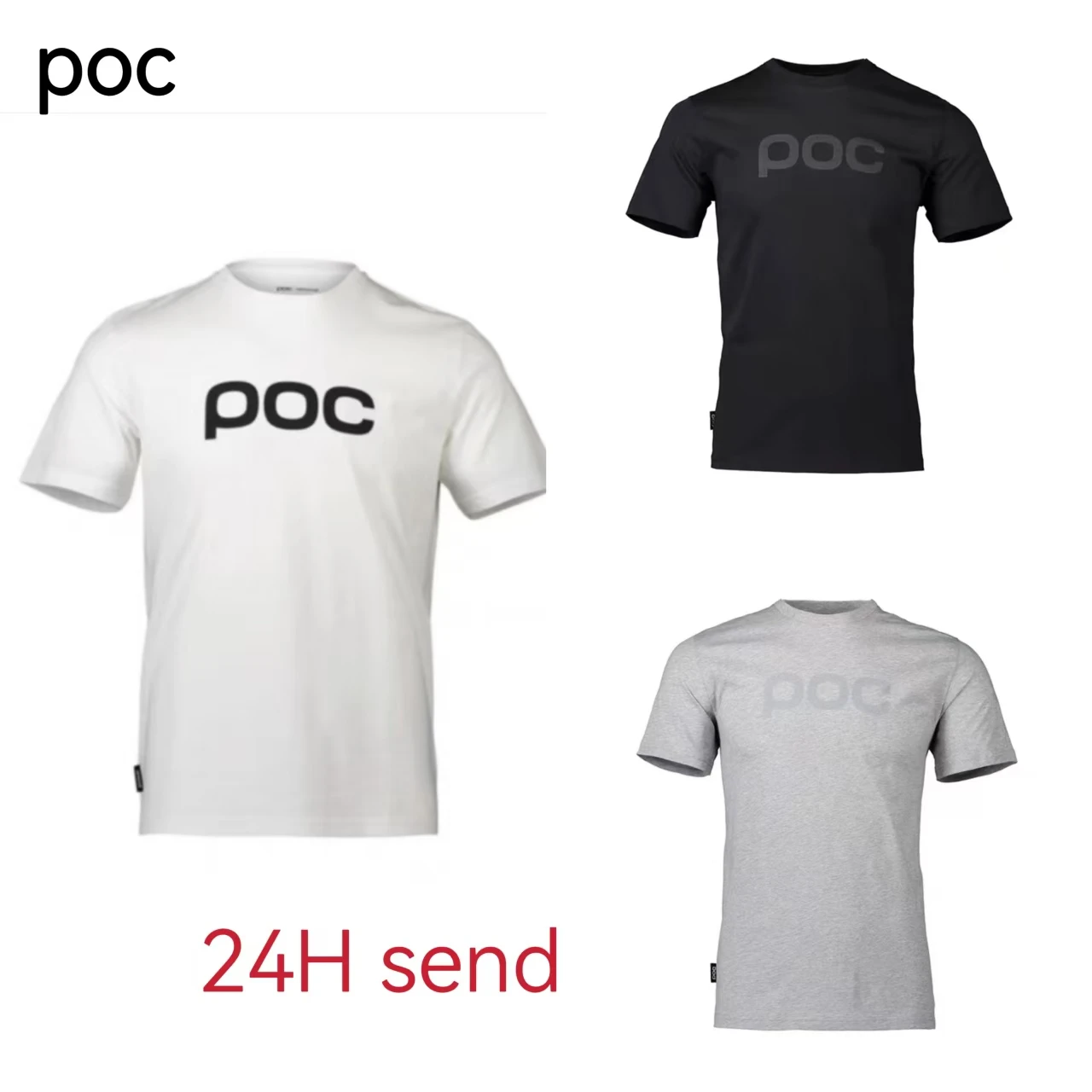 poc24 new cycling T-shirt cotton printed log comfortable loose men's and women's short sleeve tops