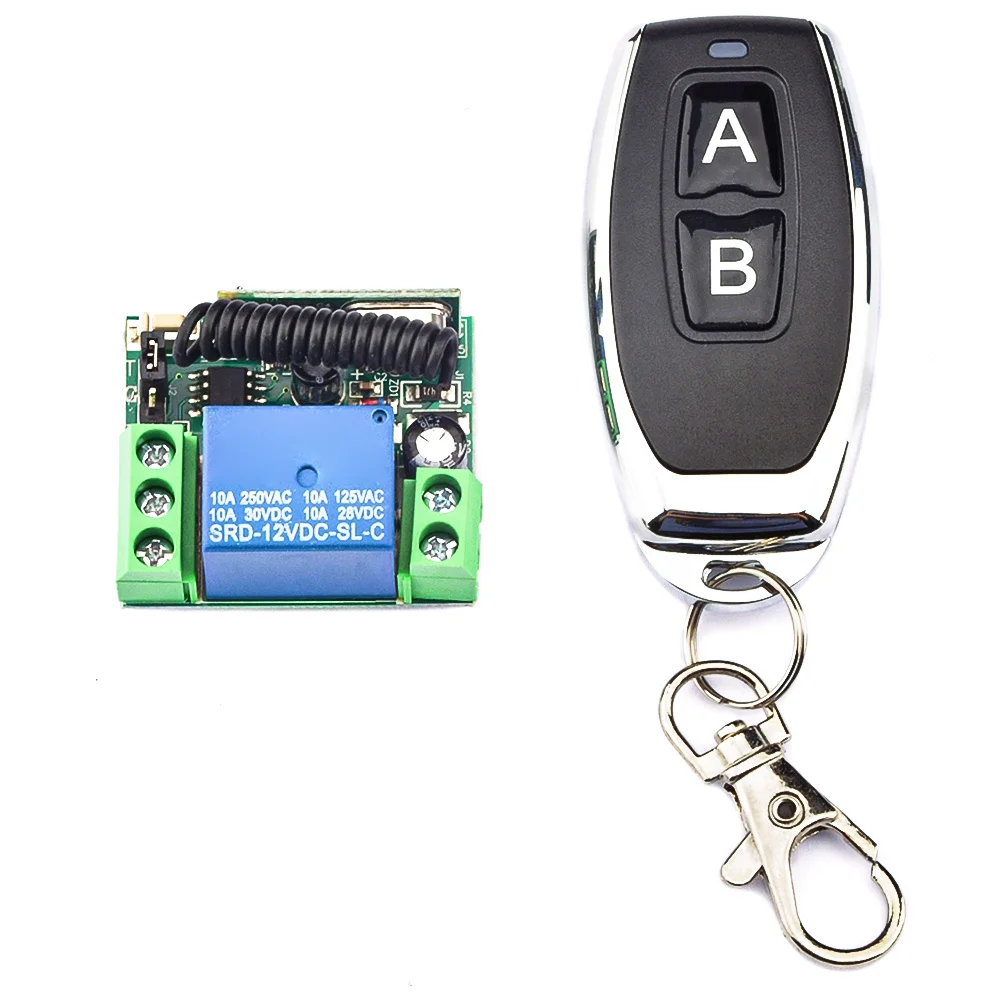 DC 12V 10A 1 Way Relé 433Mhz Interruptor de Control Remoto Inalámbrico RF Transmisor con Control Remoto 1 Chanel Para Luz LED puerta