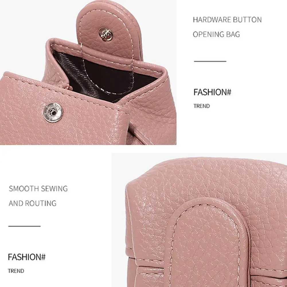 بو الجلود محفظة نسائية للعملات المعدنية البسيطة المحمولة أزياء المرأة المحفظة سماعة مفتاح حقيبة التخزين الإبداعية الحقيبة الصغيرة هدية الكريسماس