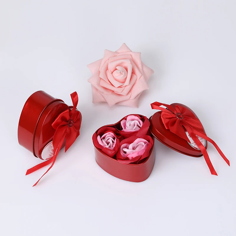 3Pcs Rose Soap Flower Case Mixing Colour Wedding Decoration Women For Whom You Loved Pretty Red Rose Unique Gift For Girls Mom