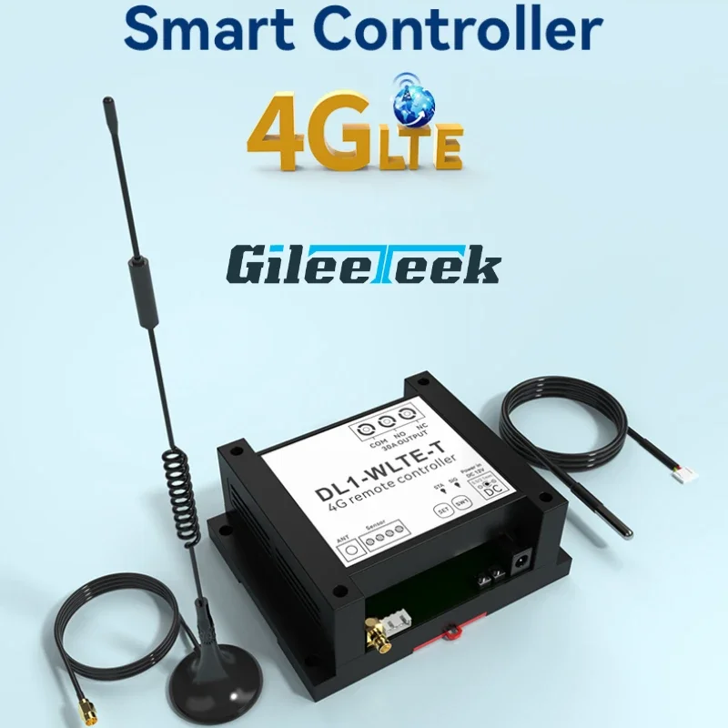 

DL1-WLTE-TVC Smart 4G LTE Controller 30A Релейный переключатель большой мощности для включения/выключения двигателя Циферблат SMS WEB APP Управление сигналом сбоя питания Сигнализация