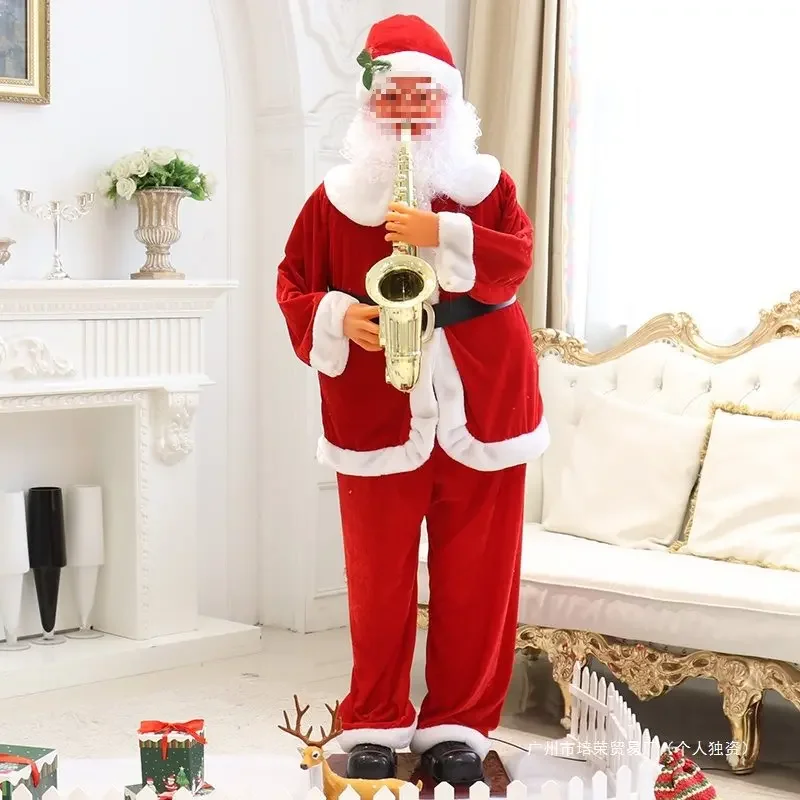 1.8 meters electric Santa Claus dancing with music shopping mall hotel welcome ornament Christmas decorations toys