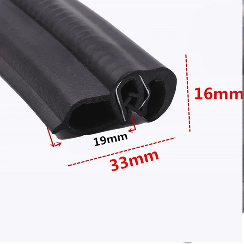 

4 Meters Car Door Rubber Seal Weatherstrip Kit - Soundproof Waterproof Steel Belt Edge Trim - Automobile Door Seal Strip