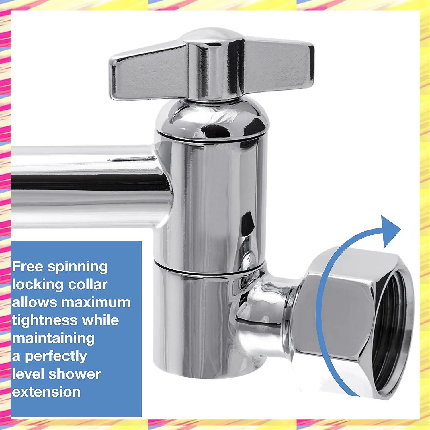 ABJJ Adjustable Shower Arm Extension By, Brass Shower Head Extension Arm With High Polished Chrome Finish 11+ Inch