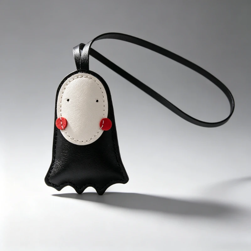 New Japanese Animation Cartoon Same Ghost Elf Leather Luggage Pendant Lanyard Cute Keychain