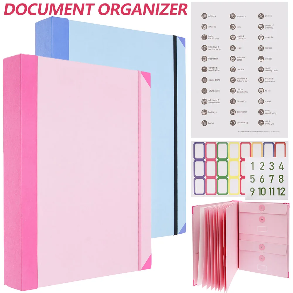 

Папка-органайзер для документов с этикеткой, портативный чехол для важных документов, аварийный органайзер, сумка для хранения документов для офиса