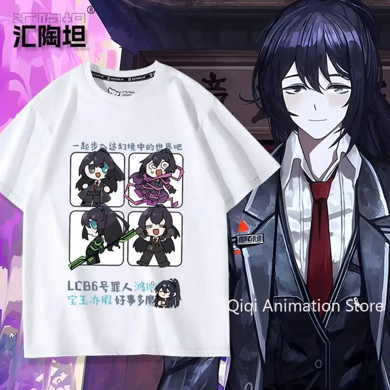 

Футболка с коротким рукавом Limbus Company Anime Hong Lu, забавная универсальная одежда для женщин и мужчин, женская одежда, рождественский подарок