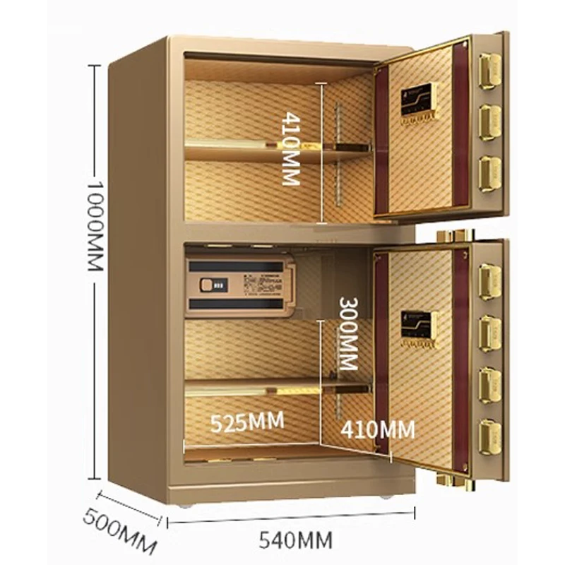 Coffre-fort à double porte, robuste, CSP, maison, antivol, empreinte digitale, mot de passe, connexion intelligente WiFi 1/1, 2/1 m