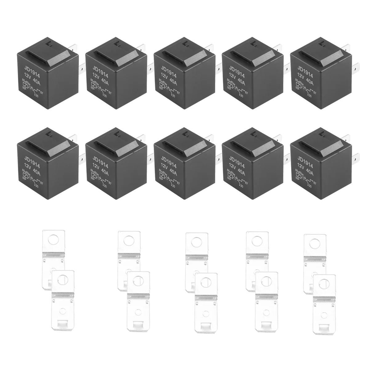 10 Pcs 5 Pin 12V Relay Switch (SPDT) (30/40 Amp) 12 Volt Automotive Relay for Automotive Fans