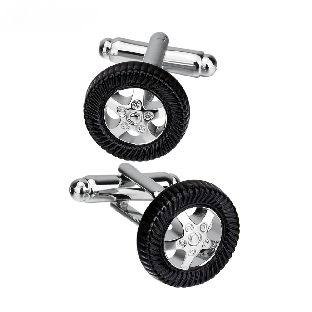 Boutons de manchette pour chemise homme, style français, personnalisés, en métal, motif pneu, accessoires de voiture, décorations de banquet