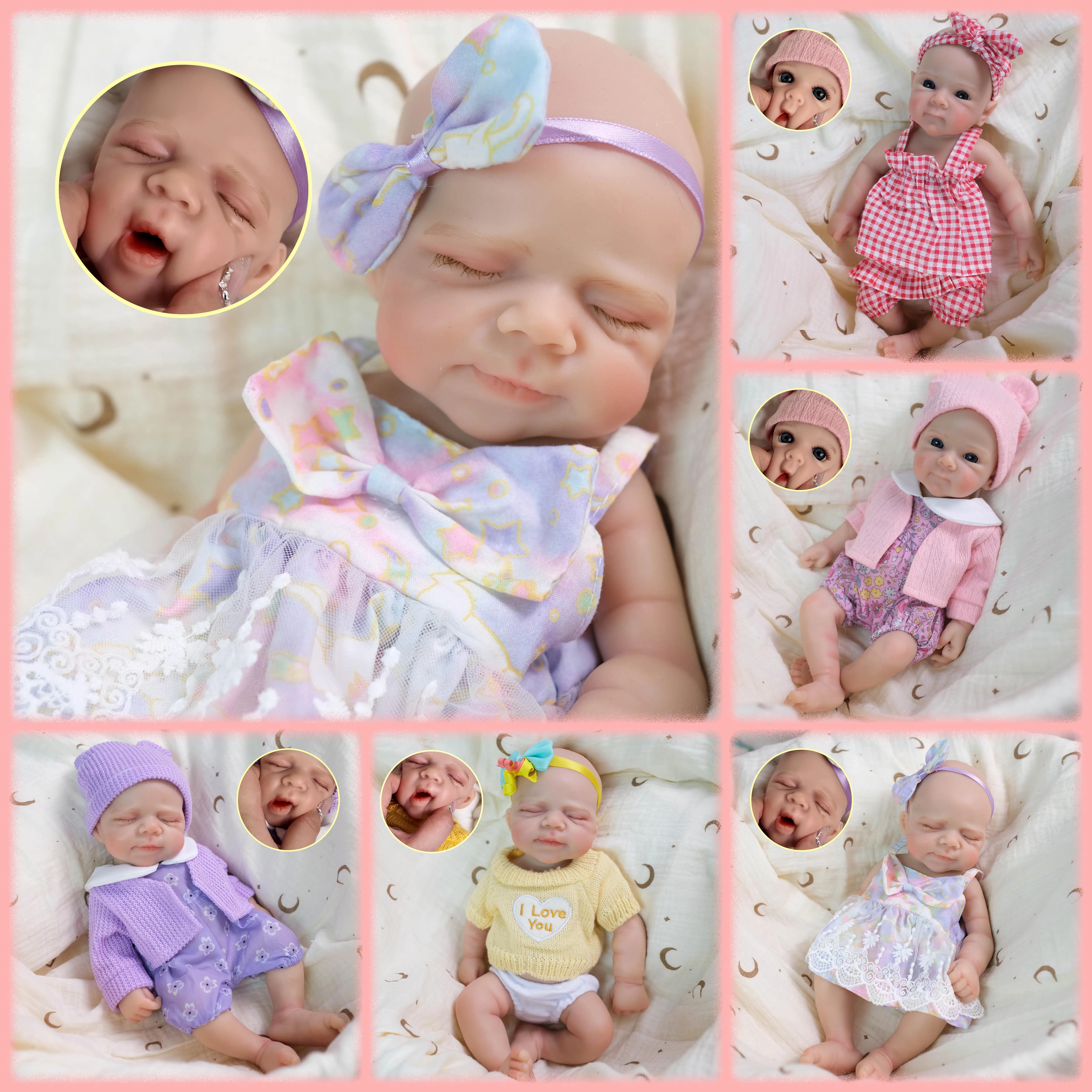12 '' Bettie/Pascale Fatto a mano Senza capelli Può aprire la bocca Solido Super morbido Elastico Realistico Mini Cute Silicone Reborn Baby Doll