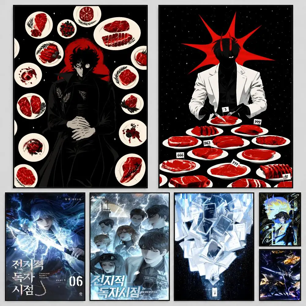 Manhwa Omniscient Reader ORV Kim Dokja Poster Self Adhesive PP Wall Art HD Gaming Room Bedroom Living Room Decor Apartment Gift