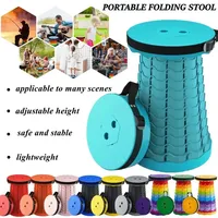 Hot*Portable Folding Telescopic Stool Lightweight Plastic Subway Queuing Chair and Outdoor Camping Fishing with Carry Bag