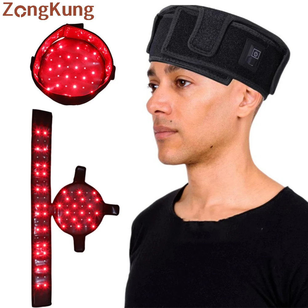 

70Pcs Red Light Infrared Therapy Cap for Treatment Seborrheic Alopecia Areata Hair Growth Red Hair Growth Hat Device 635nm&850nm