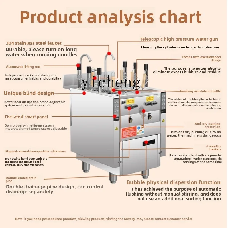 XL インテリジェント自動リフティング麺調理ストーブ商業麻辣湯餃子パウダープレス野菜ポット