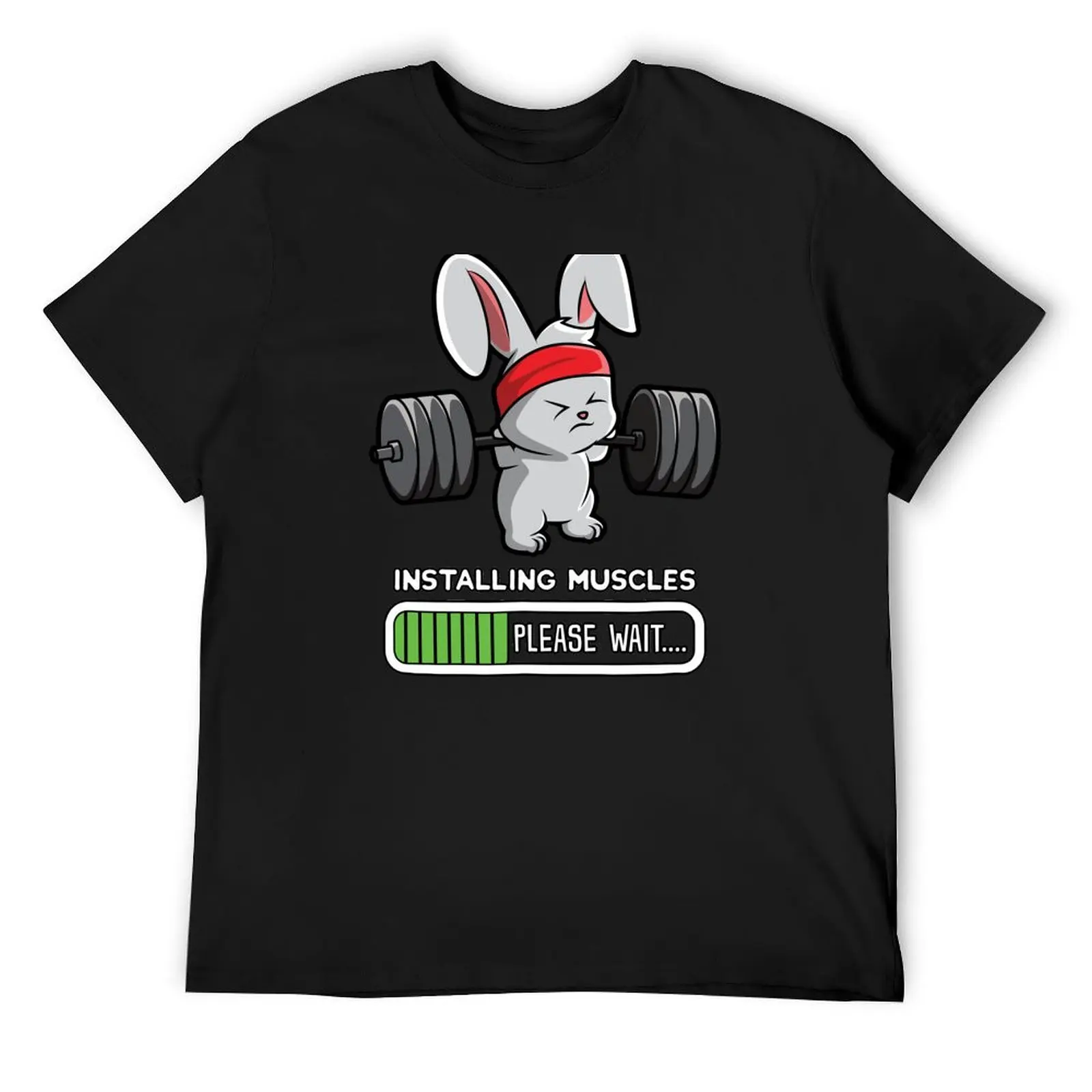 

Bunny Fitness Gym Workout Installing Muscles T-Shirt man clothes anime tshirt vintage t shirts blue lock mens clothing