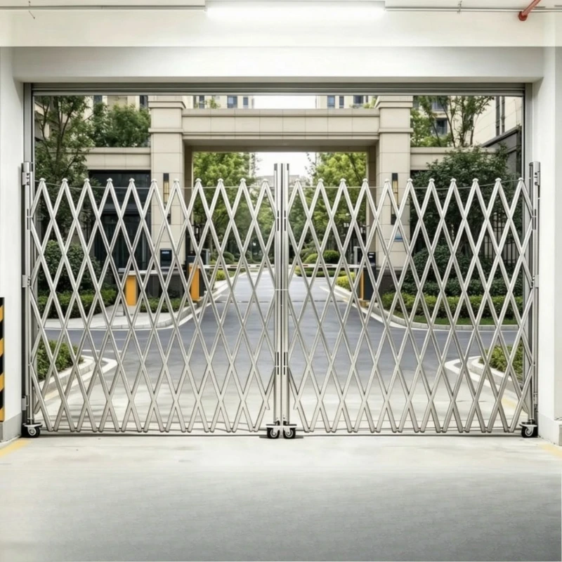 New Stainless Steel Telescopic Fence Sliding Door Mobile Safety Folding School Isolation Construction Sliding Telescopic Door
