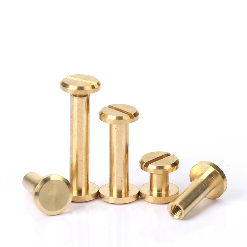 

10pcs Solid Brass Chicago Screws Binding Nail Stud Rivets for Photo Album Leather Craft Belt Wallet Fasteners