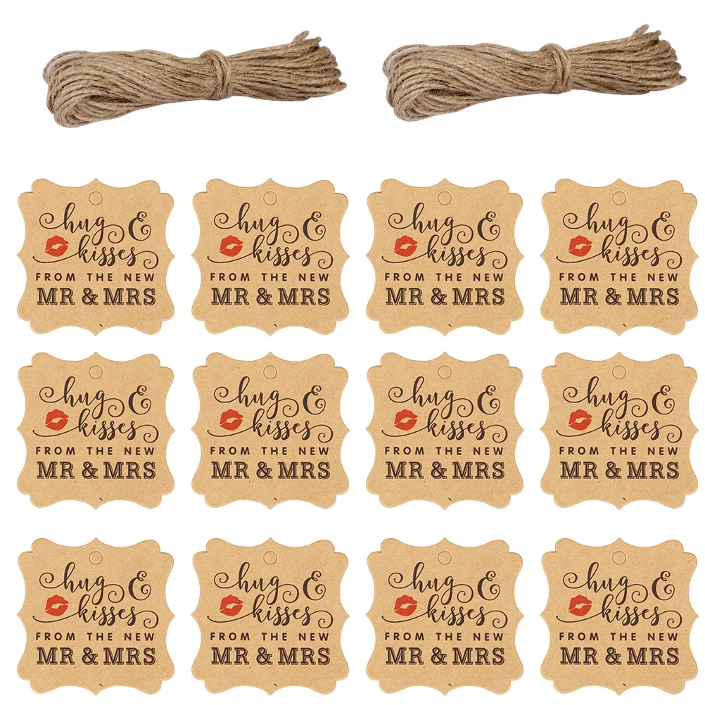 

100 шт., подвесные подарочные бирки из крафт-бумаги, декор для упаковки «сделай сам», свадебная вечеринка, этикетки для выпечки, упаковка на день Святого Валентина, декоративные бирки