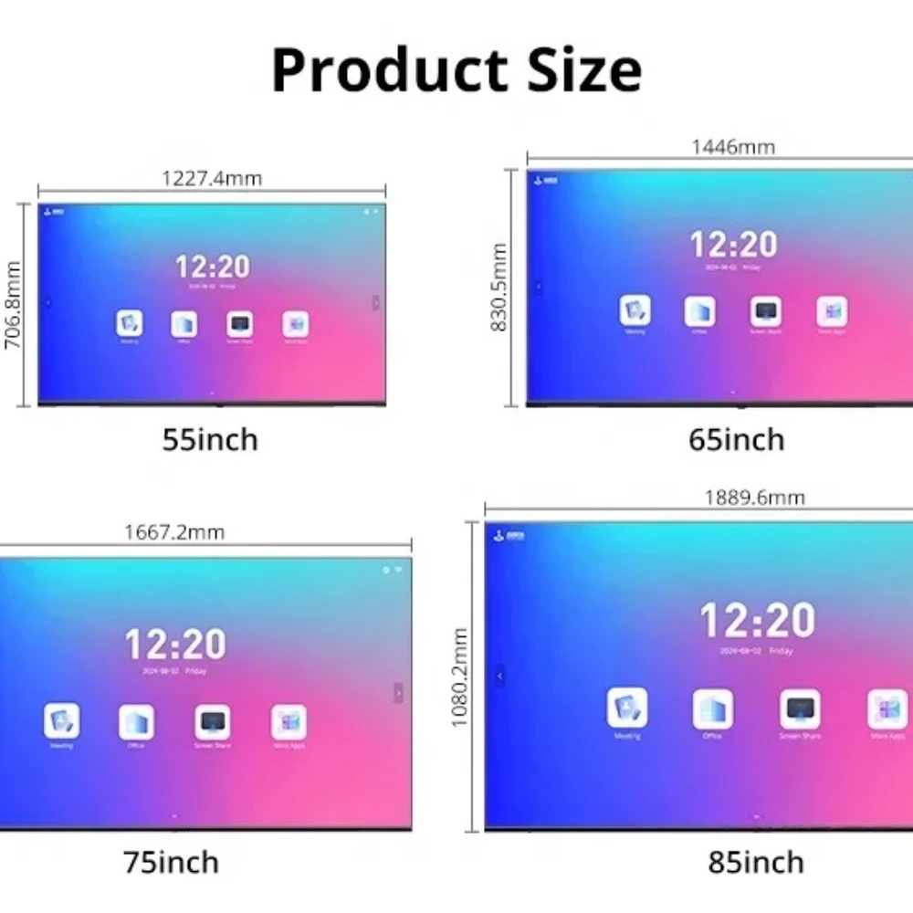 Tableau blanc électronique double système enseignement écran tactile formation tableau blanc interactif 55 65 75 85 110 personnalisable