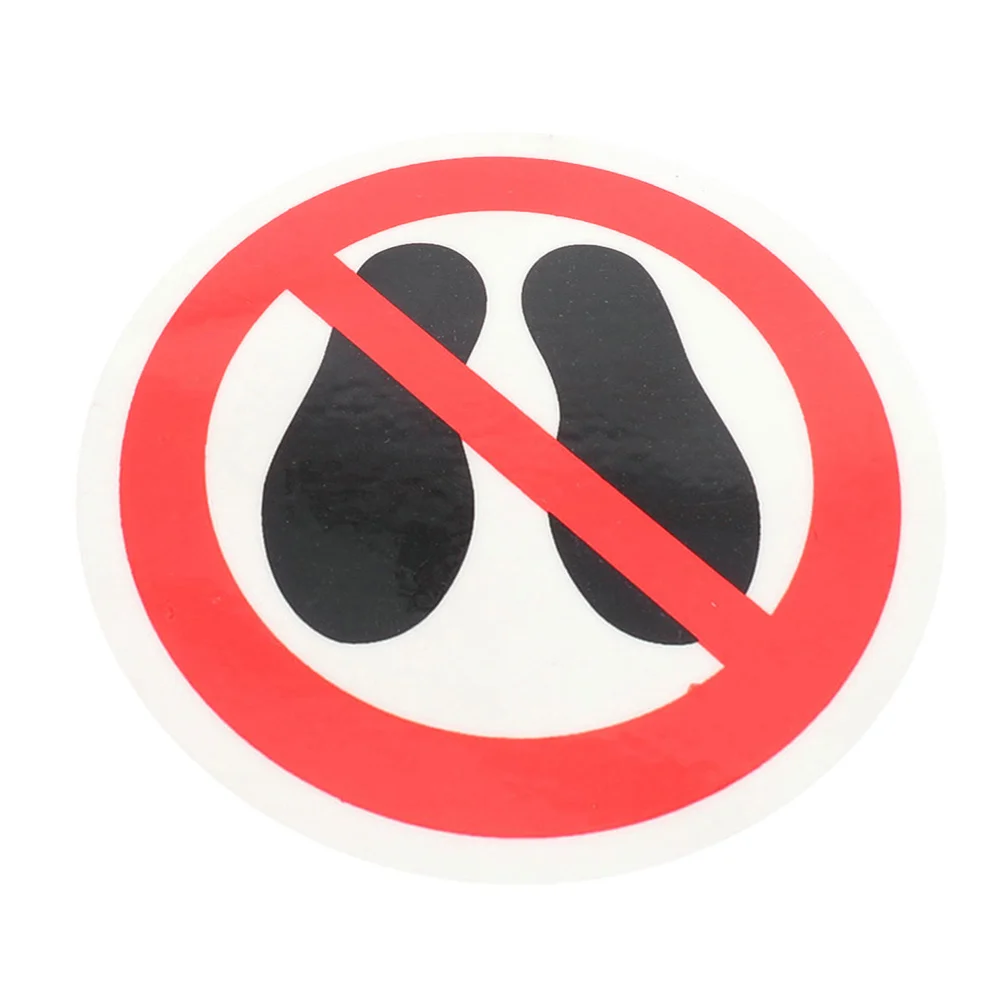 No Stepping Sticker Safety Warning Sign Round High Visibility Do Not Step Label Adhesive Decal for Mall Park Surface Protection